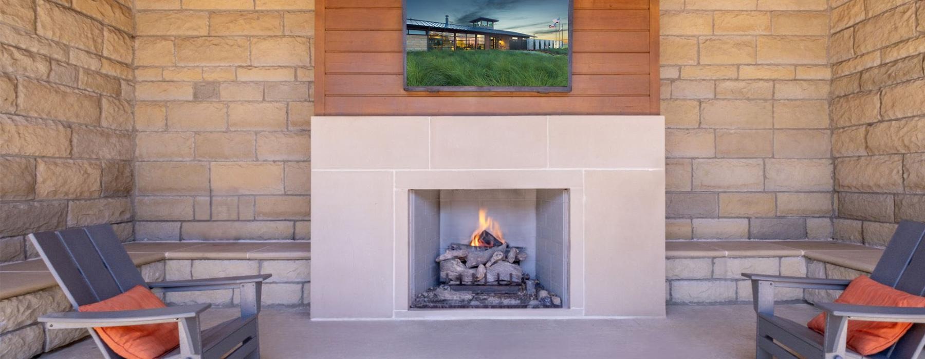 a fireplace in a room