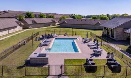 a swimming pool in a backyard